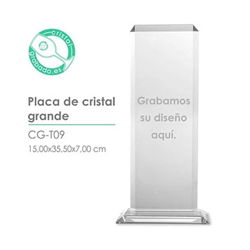 Placa cristal grande para personalizar